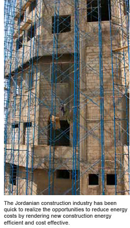 The Jordanian construction industry has been quick to realize the opportunities to reduce energy costs by rendering new construction energy efficient and cost effective.